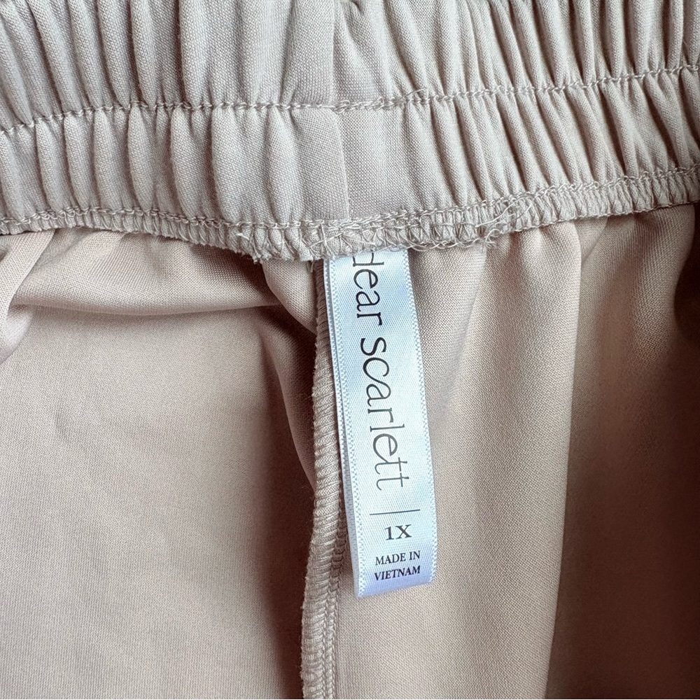 Scarlett Cream Straight Leg Pants with Elastic Waistband - Picture 3 of 4